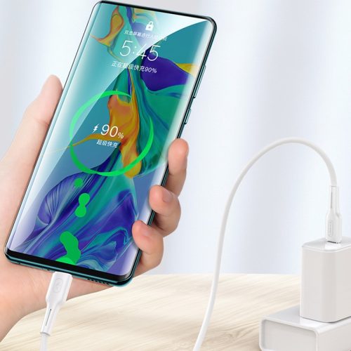 USAMS U43 adatátviteli kábel, Type-C 100W PD gyorstöltés támogatás, 120 cm hosszú - Fekete