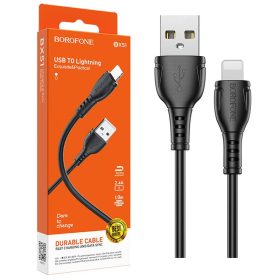   BOROFONE BX51 USB Lightning töltő és adatkábel 1m 2.4A - Fekete