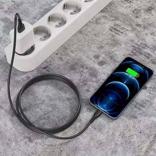 BOROFONE BX51 USB Lightning töltő és adatkábel 1m 2.4A - Fekete