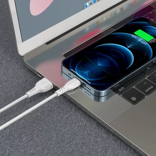 BOROFONE BX51 USB Lightning töltő és adatkábel 1m 2.4A - Feher