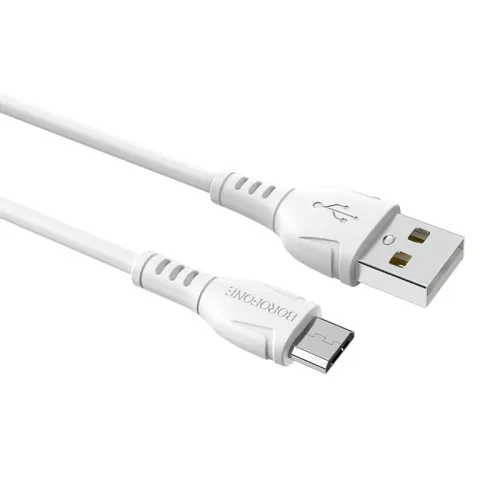 BOROFONE BX51 USB Micro  töltő és adatkábel 1m 2.4A - Fehér