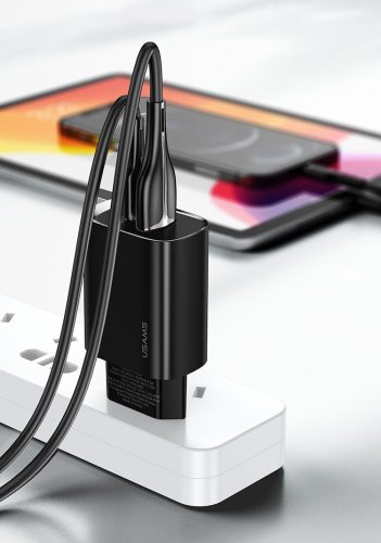 USAMS US-CC121 Gyorstöltő 20W USB + USB-C, QC3.0 + PD3.0 - Feher