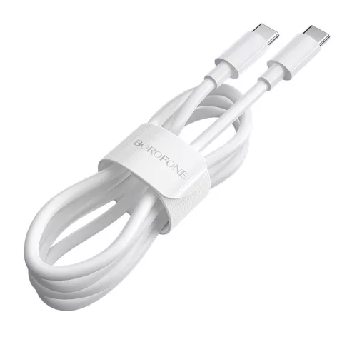 BOROFONE BX44 High-Energy Type-C/Type-C adat/töltőkábel 100W 5A 2m - Fehér