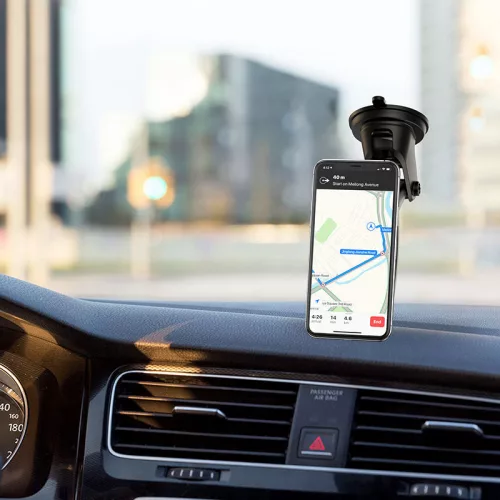 BOROFONE BH35 Mágneses Vezeték nélküli töltő autós tartó 15W,  levegő kimenethez és műszerfalhoz - Fekete