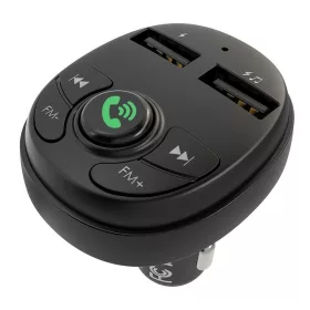   YOOUP V01 Dupla USB autós töltő, Vezeték nélküli FM modulátor, Autós kihangosító - Fekete