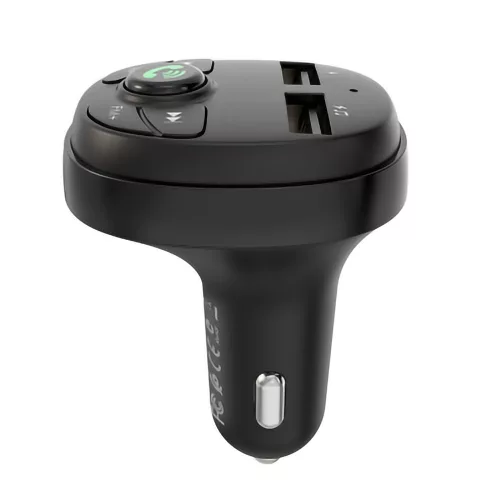 YOOUP V01 Dupla USB autós töltő, Vezeték nélküli FM modulátor, Autós kihangosító - Fekete