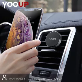 YOOUP C02 Légkivezető mágneses autótartó - fekete