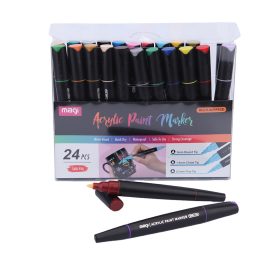   Magi 24 darabos akril festék marker készlet – vízbázisú, vízálló, gyorsan száradó filctollak több felületre
