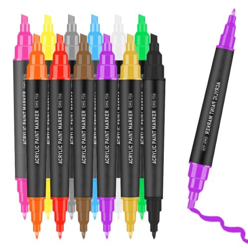 Magi 12 darabos akril festék marker készlet – vízbázisú, vízálló, gyorsan száradó filctollak több felületre