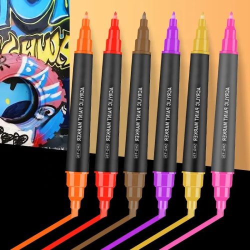 Magi 12 darabos akril festék marker készlet – vízbázisú, vízálló, gyorsan száradó filctollak több felületre