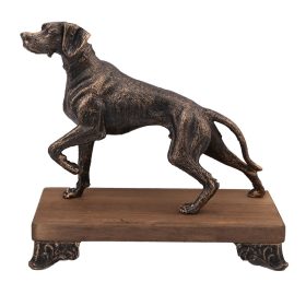   Vizsla - kan kutya fémszobor - 22 cm magas, 25 cm hosszú, fatalpon