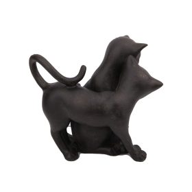 Cicapár egymás mellett - műgyanta szobor - 17 cm magas