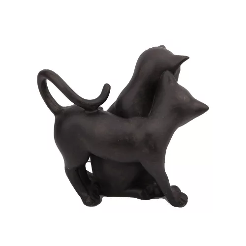 Cicapár egymás mellett - műgyanta szobor - 17 cm magas