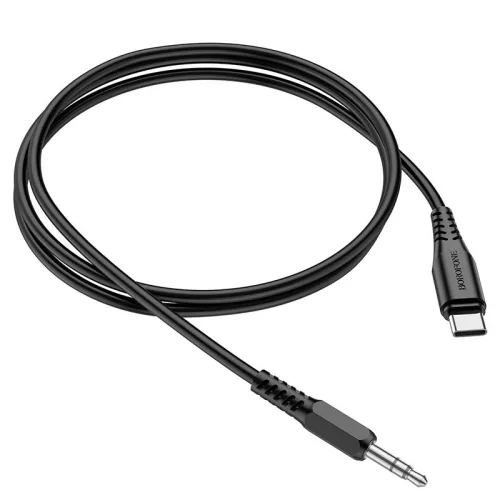 BOROFONE BL8 Sztereó audio AUX kábel 3,5 mm-es jack/USB-C - Fekete