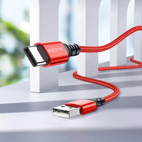 X54 Borofone  USB-A - USB -C erős adatkábel 1m - piros