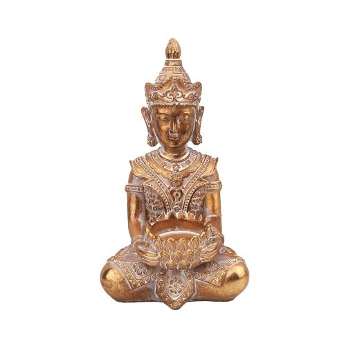 Ülő Buddha szobor - műgyanta, 19 cm magas