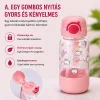 700 ml-es gyermek kulacs szívószállal és biztonsági kupakkal – BPA-mentes ivópalack, rózsaszín
