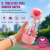 700 ml-es gyermek kulacs szívószállal és biztonsági kupakkal – BPA-mentes ivópalack, rózsaszín