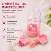700 ml-es gyermek kulacs szívószállal és biztonsági kupakkal – BPA-mentes ivópalack, bézs