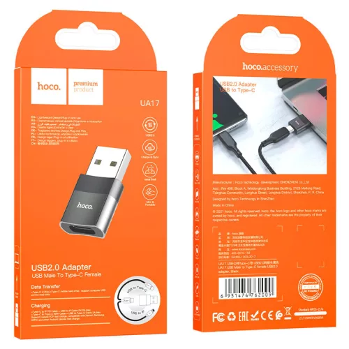 hoco UA17 USB 2.0 adapter Type-C -re