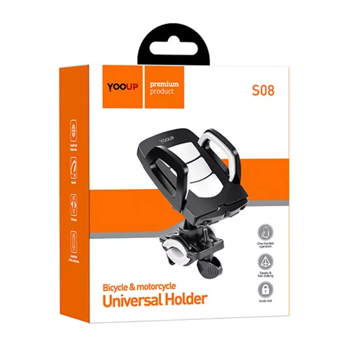 YOOUP S08 Flyover Bike Motorkerékpárhoz univerzális telefontartó - fekete