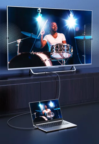 USAMS U74 HDMI 2.0 kábel 4K 60 Hz 3D 18 Gbps 2m - Fekete