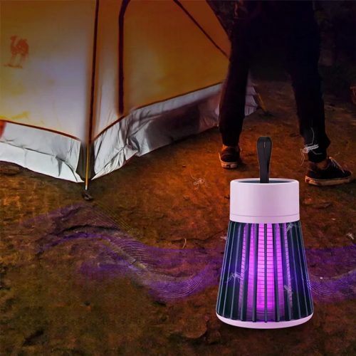 Szúnyogírtó UV lámpa – harang formájú, szürke színben, USB-C csatlakozóval, 360° védelem, UV-álló borítás kültérre és beltérre