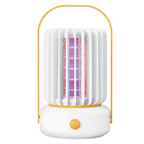   Szúnyogírtó UV lámpa – modern forma, fehér-sárga szín, 360° védelem, USB-C csatlakozóval, beltéri és kültéri használatra