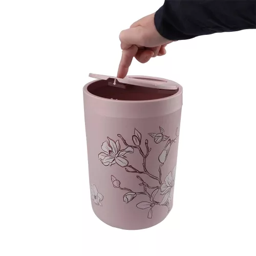 6 részes fürdőszoba szett – rózsaszín, elegáns virágmintás design