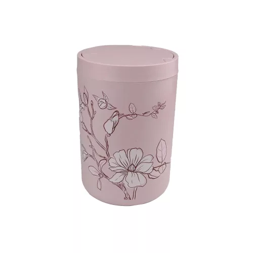 6 részes fürdőszoba szett – rózsaszín, elegáns virágmintás design