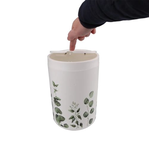 6 részes fürdőszoba szett – fehér alapon zöld leveles mintával, modern stílus