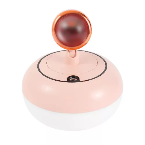 Naplemente hatású aromaterápiás ultrahangos párásító – 300 ml rózsaszín LED fényvetítős diffúzor