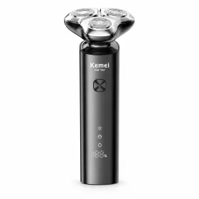   Kemei KM-T87 elektromos körkéses borotva – 3 lebegő fejjel, Type-C töltéssel