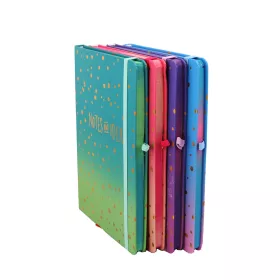   Jegyzetfüzet  A/5 gumis, vonalas, kemény fedelű, Notes and Ideas zöld