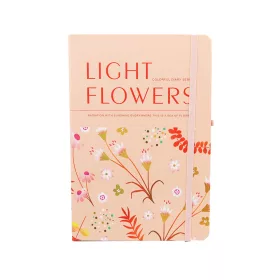   Jegyzetfüzet  A/5 gumis, vonalas, kemény fedelű, Ligth Flowers - barackvirág színű