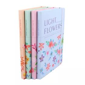   Jegyzetfüzet  A/5 gumis, vonalas, kemény fedelű, Ligth Flowers - barackvirág színű