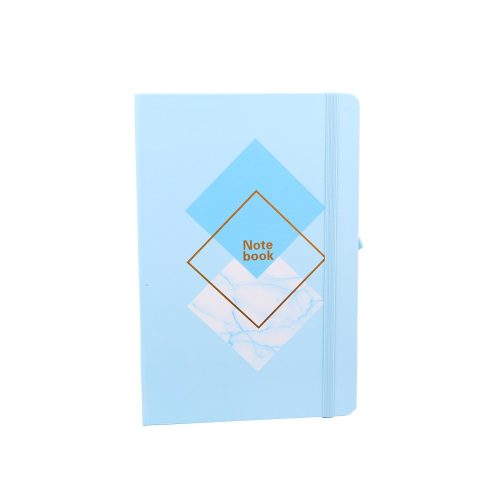 Jegyzetfüzet  A/5 gumis, vonalas, kemény fedelű, Notebook kék