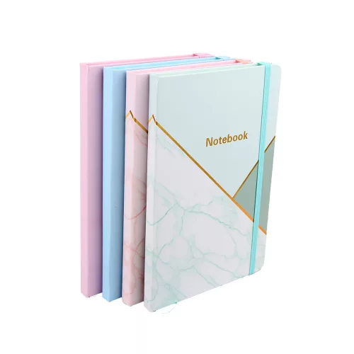Jegyzetfüzet  A/5 gumis, vonalas, kemény fedelű, Notebook kék