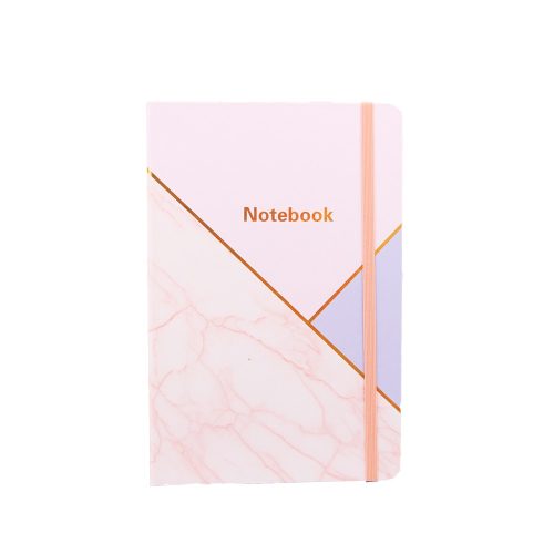 Jegyzetfüzet  A/5 gumis, vonalas, kemény fedelű, Notebook barackvirág színű