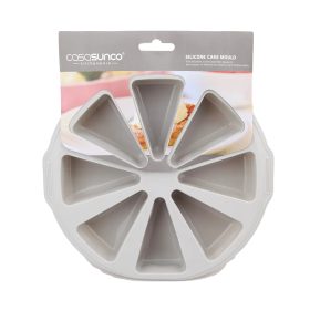   Szilikon muffin sütőforma, szürke színű tortaszelet alakú 8 adagos 28 cm Casasunco