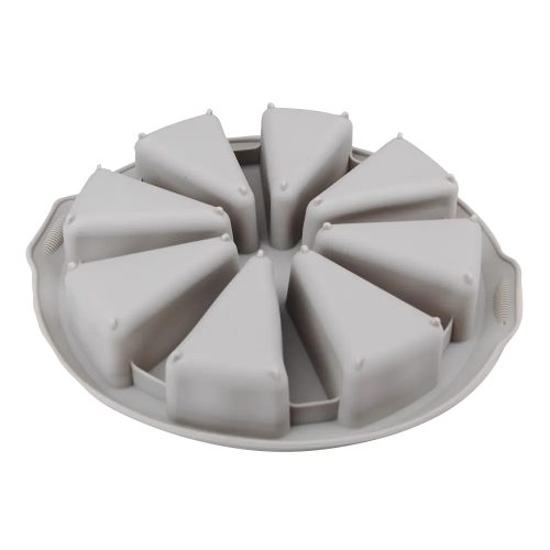 Szilikon muffin sütőforma, szürke színű tortaszelet alakú 8 adagos 28 cm Casasunco