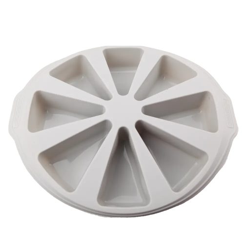 Szilikon muffin sütőforma, szürke színű tortaszelet alakú 8 adagos 28 cm Casasunco