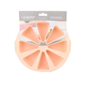   Szilikon muffin sütőforma, barackvirág színű tortaszelet alakú 8 adagos 28 cm Casasunco
