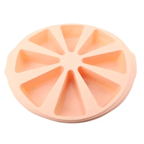 Szilikon muffin sütőforma, barackvirág színű tortaszelet alakú 8 adagos 28 cm Casasunco
