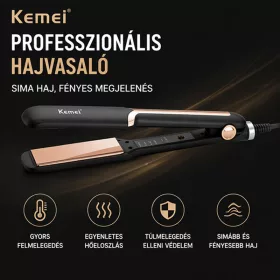   Kemei KM-458 professzionális hajvasaló – kerámia bevonatú hajegyenesítő gyors felfűtéssel