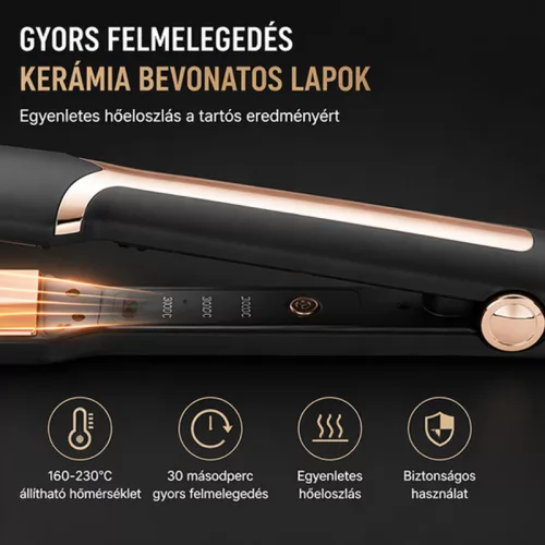 Kemei KM-458 professzionális hajvasaló – kerámia bevonatú hajegyenesítő gyors felfűtéssel