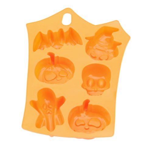 Halloween szilikon sütőforma – szellem, tök, denevér és koponya mintákkal