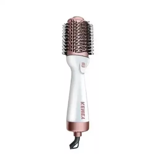 KEMEY KM-565 forró levegős hajformázó kefe – fehér, 2 az 1-ben hajszárító és hajkefe