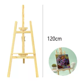   Fa festőállvány 120 cm – hordozható, összeszerelhető, tartozékokkal