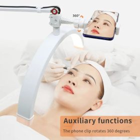   20W állólámpás LED félhold alakú kozmetikai és köröm lámpa, 3000K-6000K fényerővel állítható - fehér